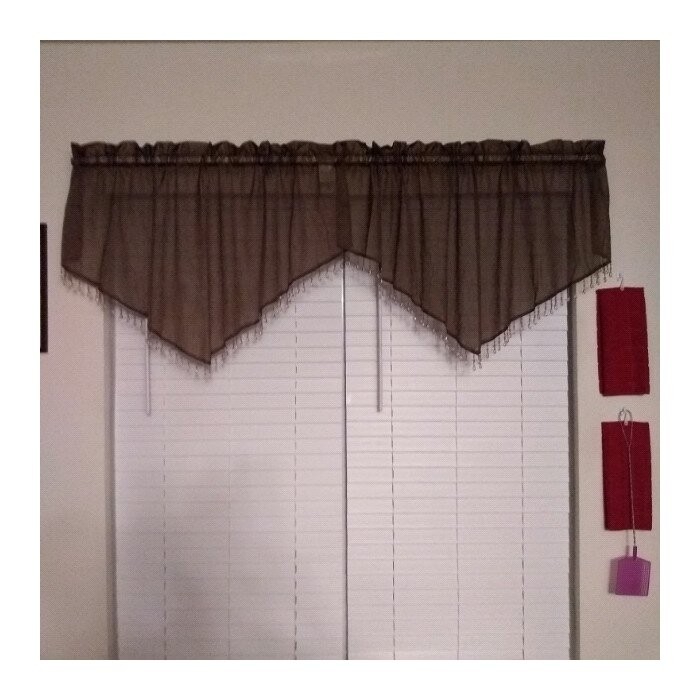 Mardis Solid Color Pointed 51'' Window Valance