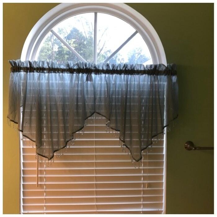 Mardis Solid Color Pointed 51'' Window Valance
