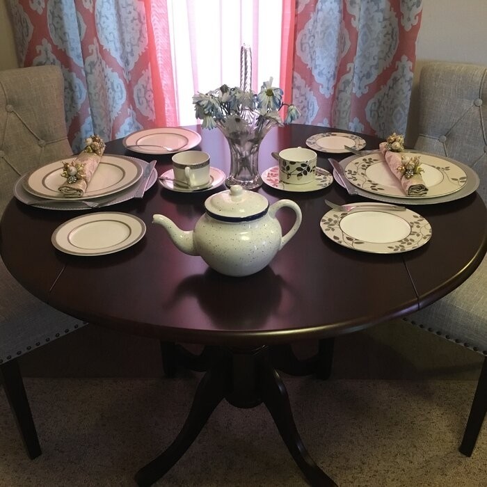 Mckey Drop Leaf Solid Wood Dining Set