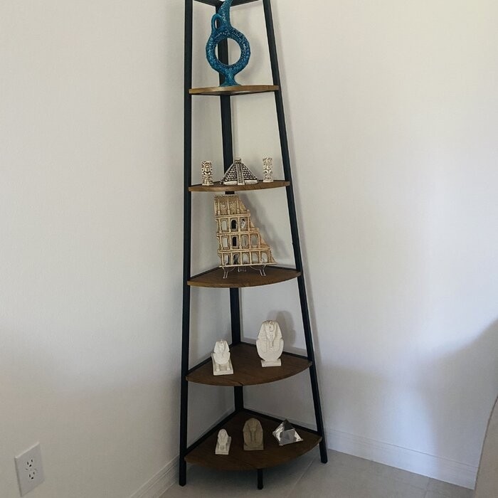 Mel 72'' H x 17'' W Iron Corner Bookcase