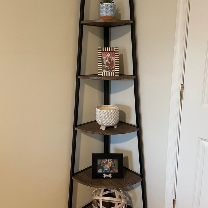 Mel 72'' H x 17'' W Iron Corner Bookcase