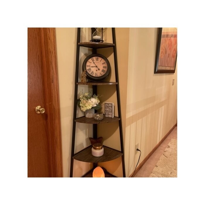 Mel 72'' H x 17'' W Iron Corner Bookcase