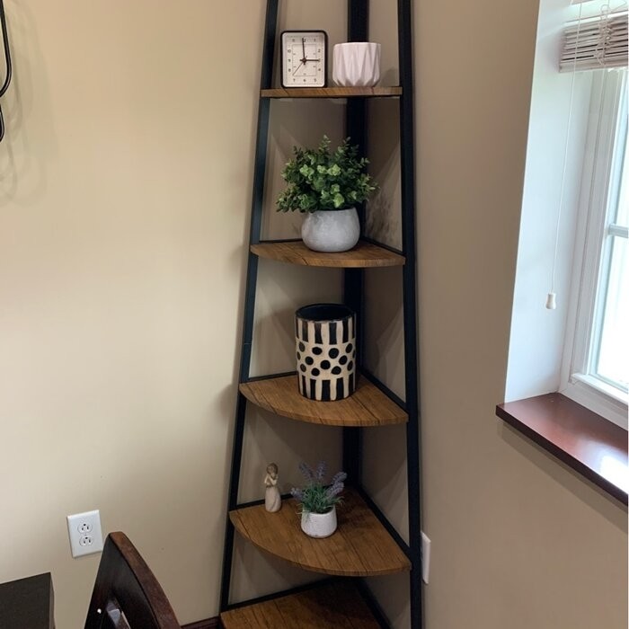 Mel 72'' H x 17'' W Iron Corner Bookcase