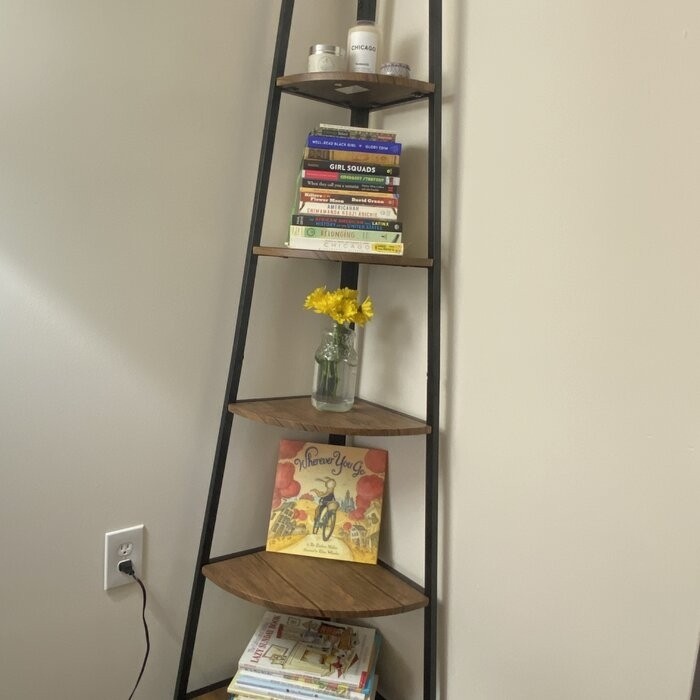 Mel 72'' H x 17'' W Iron Corner Bookcase