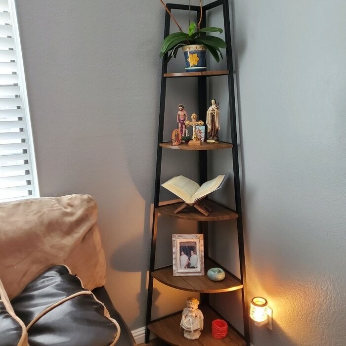Mel 72'' H x 17'' W Iron Corner Bookcase