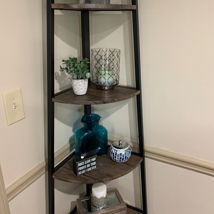Mel 72'' H x 17'' W Iron Corner Bookcase