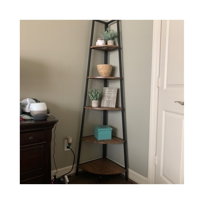 Mel 72'' H x 17'' W Iron Corner Bookcase