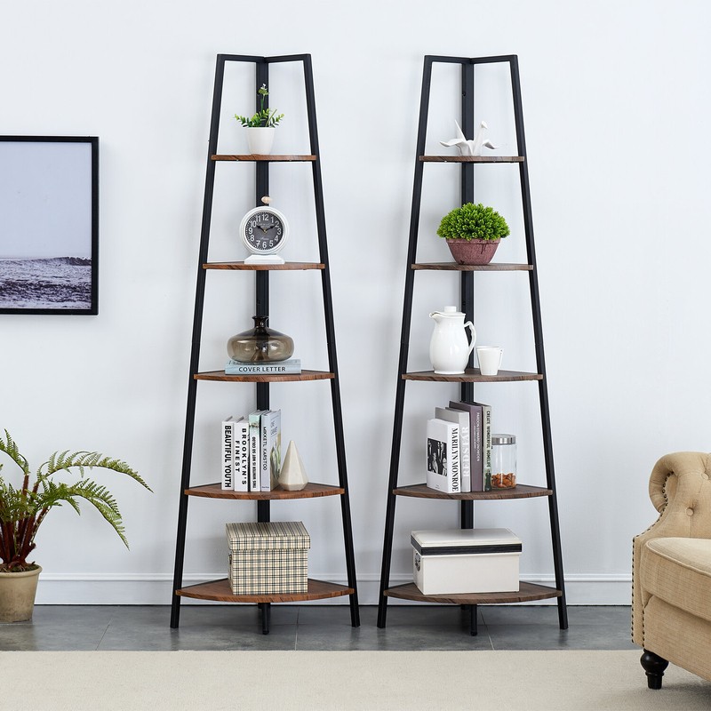 Mel 72'' H x 17'' W Iron Corner Bookcase