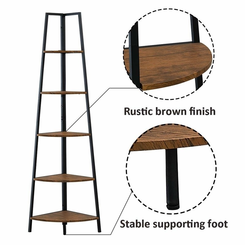 Mel 72'' H x 17'' W Iron Corner Bookcase