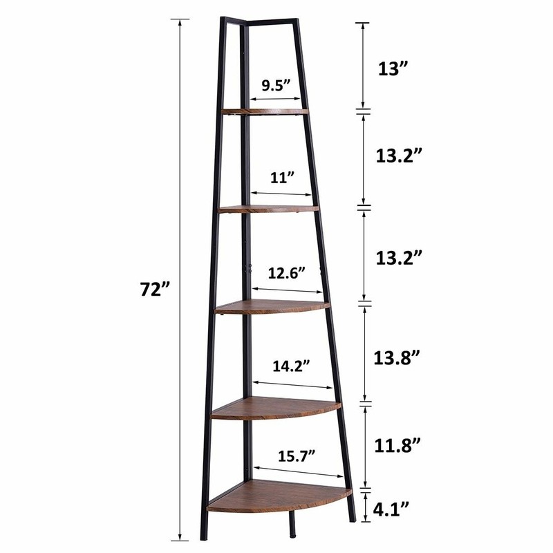 Mel 72'' H x 17'' W Iron Corner Bookcase