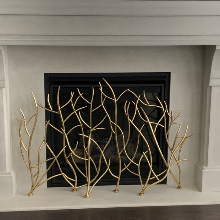 Memoire Single Panel Iron Fireplace Screen