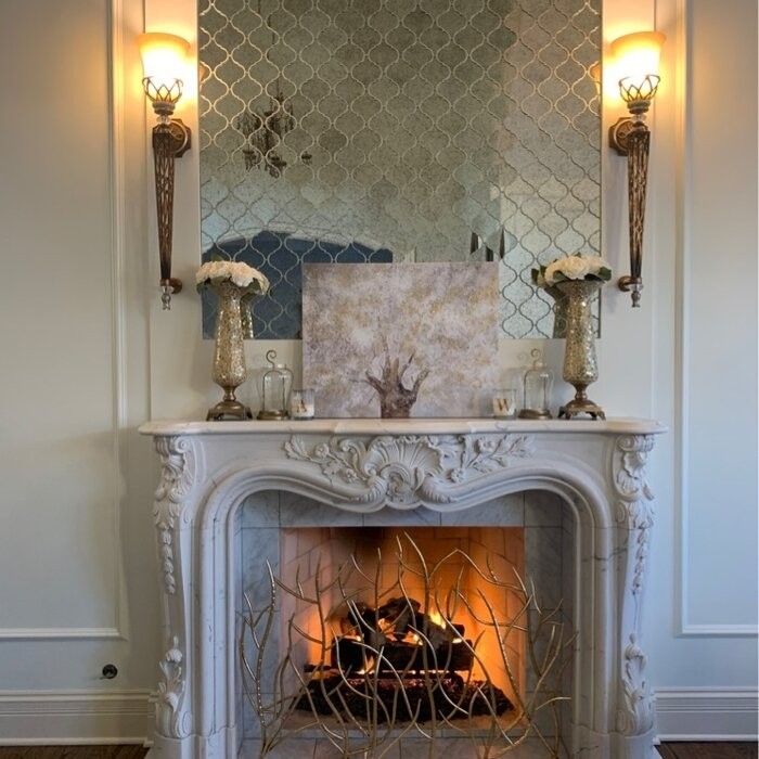 Memoire Single Panel Iron Fireplace Screen