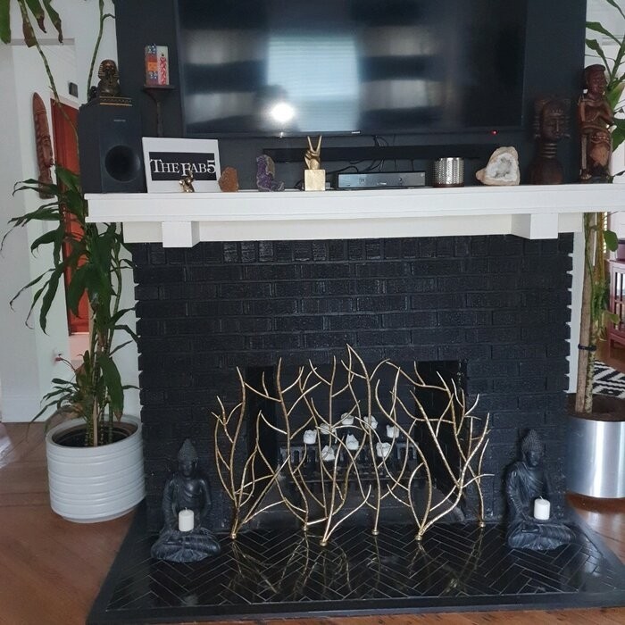 Memoire Single Panel Iron Fireplace Screen