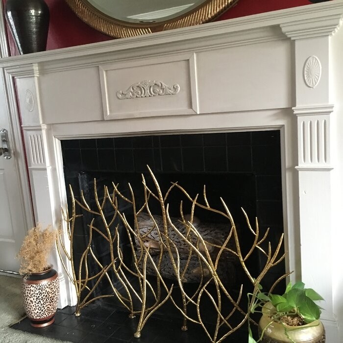 Memoire Single Panel Iron Fireplace Screen