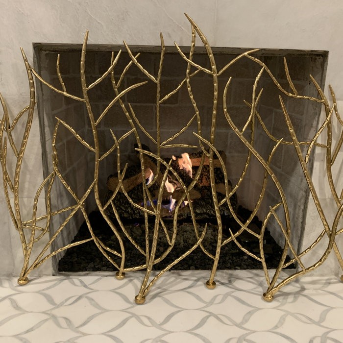 Memoire Single Panel Iron Fireplace Screen