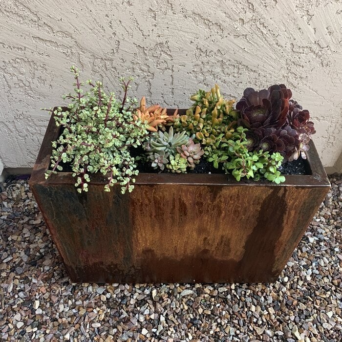 Metallic Series 1 - Piece Weathered Steel Planter Box