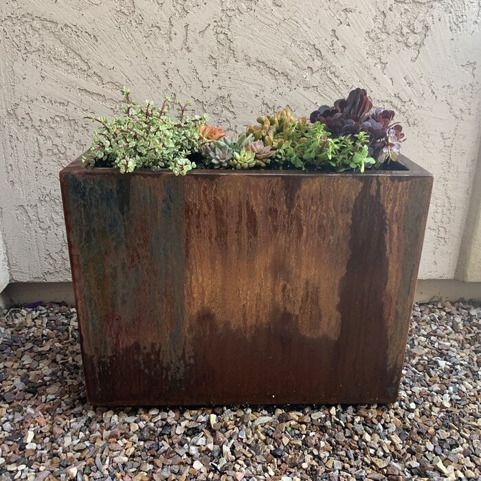 Metallic Series 1 - Piece Weathered Steel Planter Box
