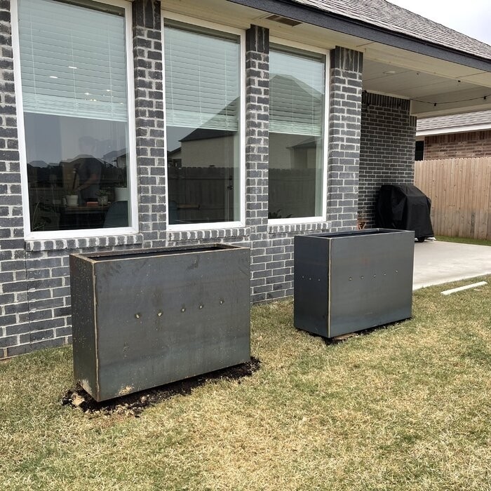Metallic Series 1 - Piece Weathered Steel Planter Box