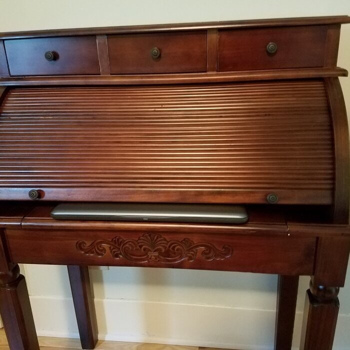Middleborough Hand Carved Roll Top Secretary Desk