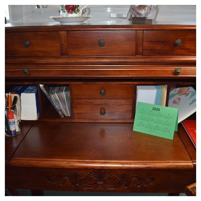 Middleborough Hand Carved Roll Top Secretary Desk