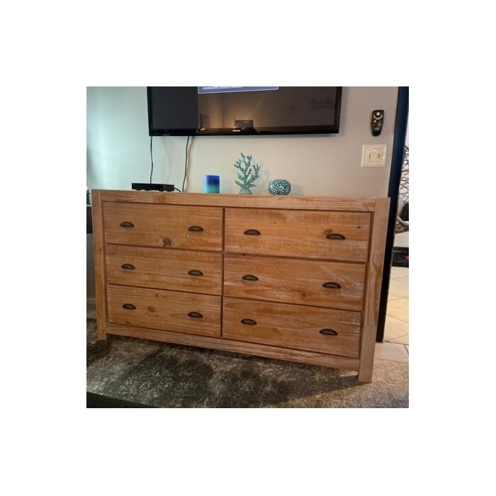 Montauk 6 Drawer 59.5'' W Solid Wood