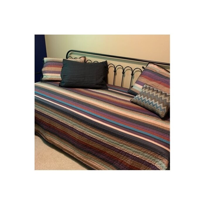 Mooresville Beige/Purple/Brown/Teal/Black Microfiber Reversible Eclectic 6 Piece Daybed Cover Set