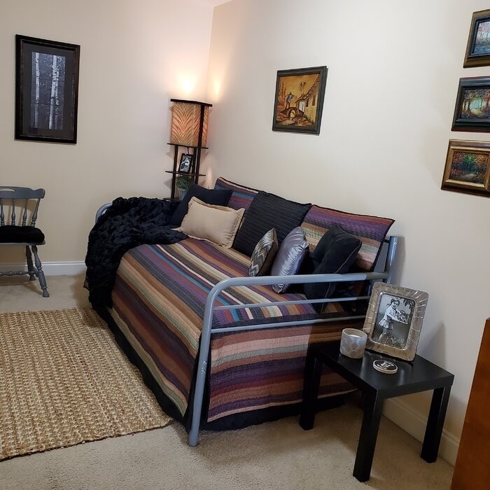 Mooresville Beige/Purple/Brown/Teal/Black Microfiber Reversible Eclectic 6 Piece Daybed Cover Set