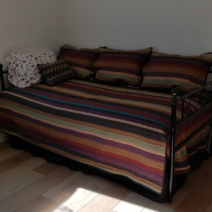 Mooresville Beige/Purple/Brown/Teal/Black Microfiber Reversible Eclectic 6 Piece Daybed Cover Set