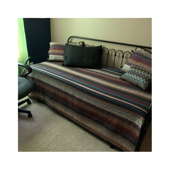 Mooresville Beige/Purple/Brown/Teal/Black Microfiber Reversible Eclectic 6 Piece Daybed Cover Set