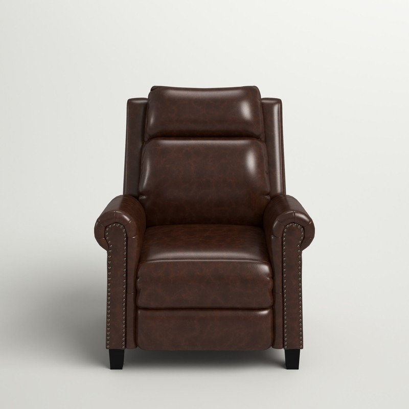 Natchez 33.5'' Wide Genuine Leather Manual Ergonomic Recliner