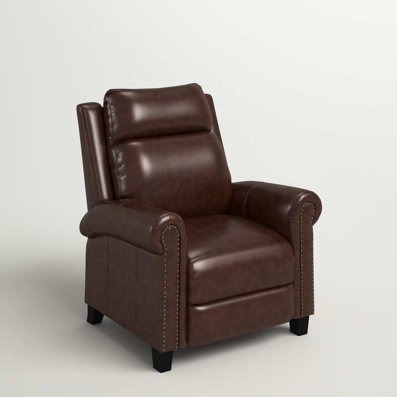 Natchez 33.5'' Wide Genuine Leather Manual Ergonomic Recliner