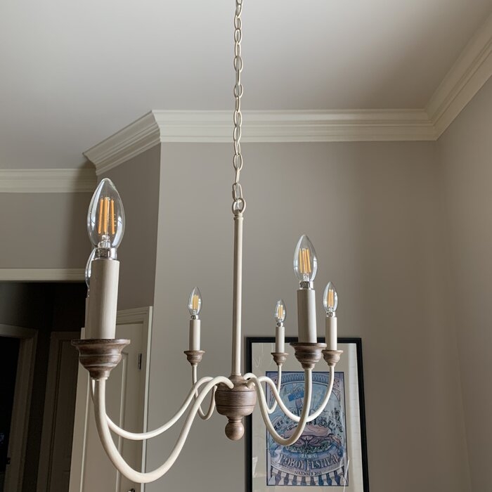 Natchez 6 - Light Candle Style Classic Chandelier with Resin Accents