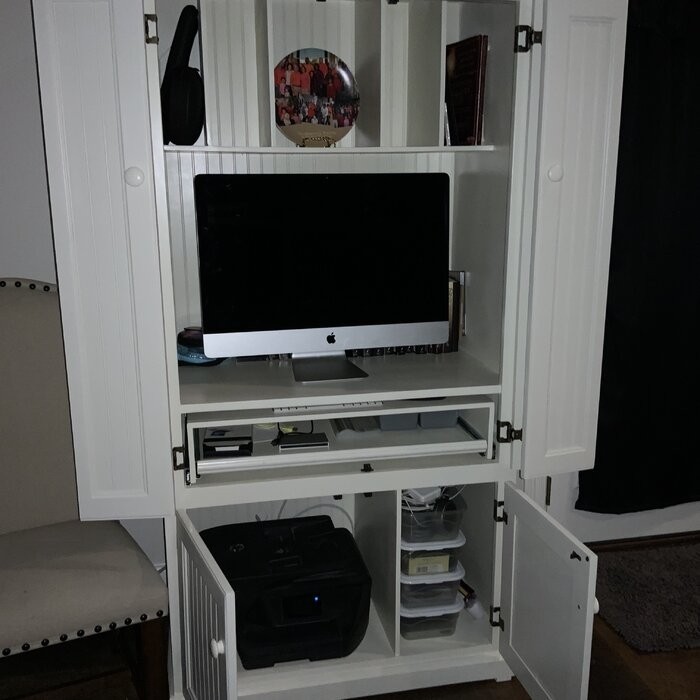 Neasa Solid Wood Armoire Desk