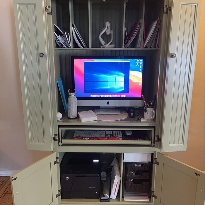 Neasa Solid Wood Armoire Desk