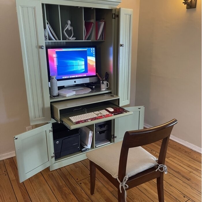 Neasa Solid Wood Armoire Desk
