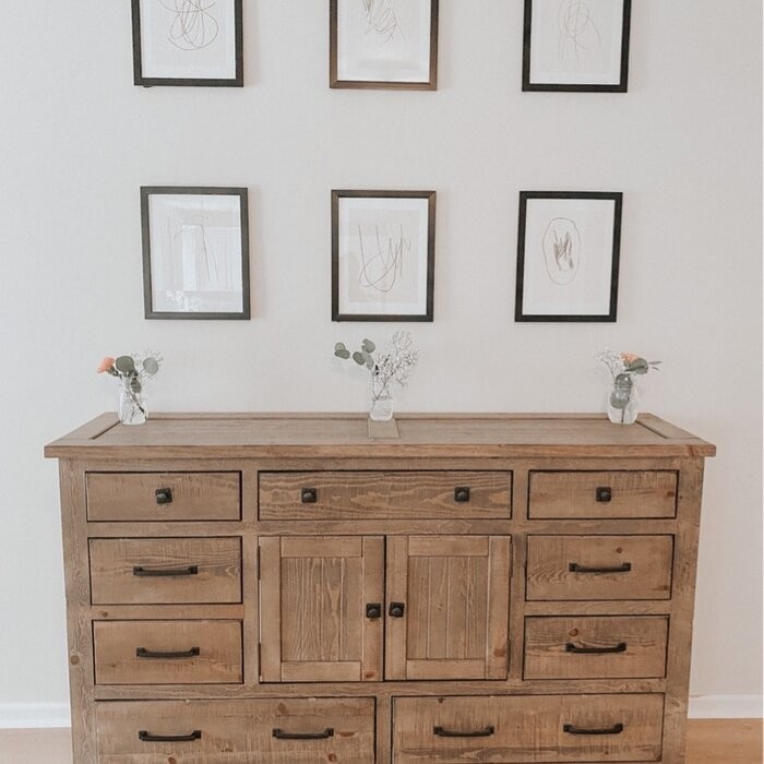 Newtowne 9 Drawer 66'' W Combo Dresser with Mirror