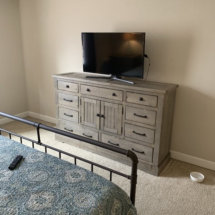 Newtowne 9 Drawer 66'' W Combo Dresser with Mirror