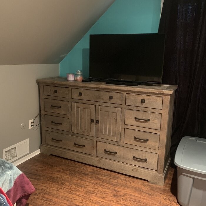 Newtowne 9 Drawer 66'' W Combo Dresser with Mirror