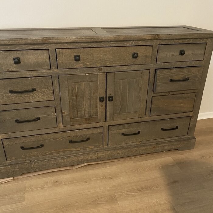 Newtowne 9 Drawer 66'' W Combo Dresser with Mirror