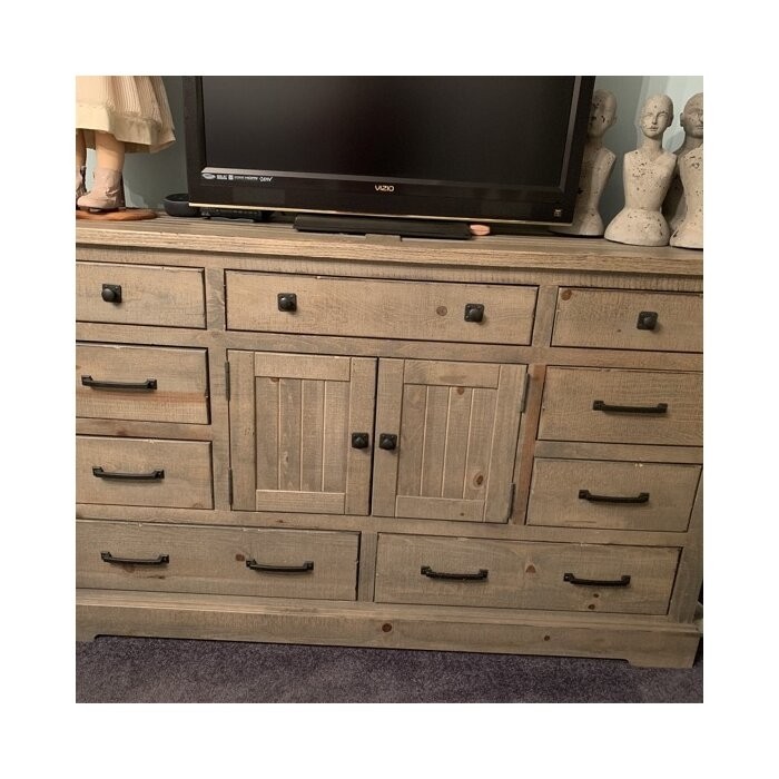 Newtowne 9 Drawer 66'' W Combo Dresser with Mirror