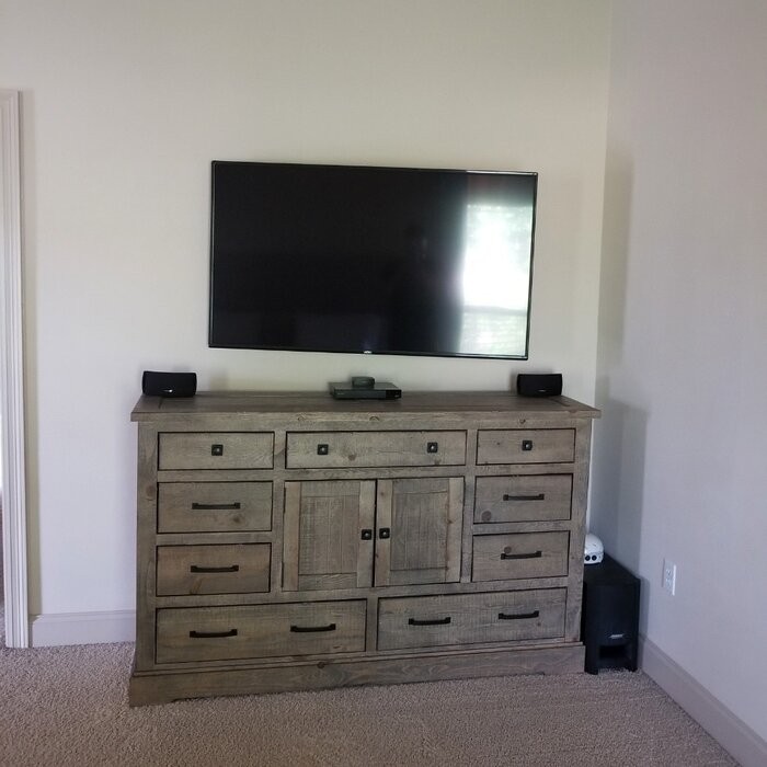 Newtowne 9 Drawer 66'' W Combo Dresser with Mirror