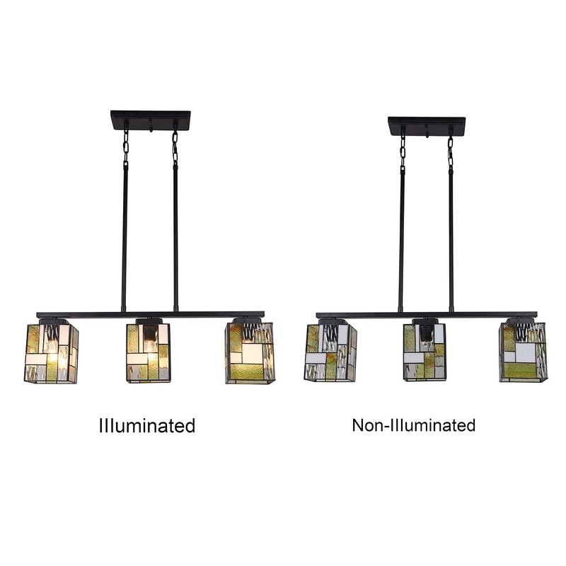 Nickalos 3 - Light Shaded Square / Rectangle Pendant