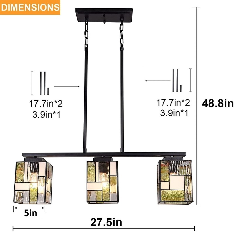 Nickalos 3 - Light Shaded Square / Rectangle Pendant