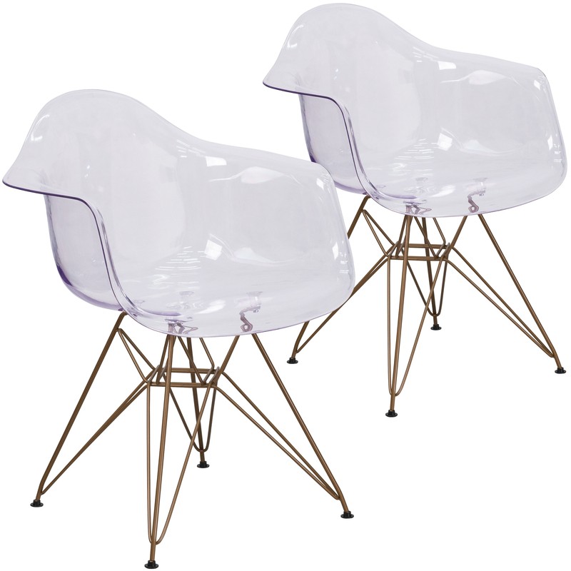 Nunley Stacking Arm Chair in Clear