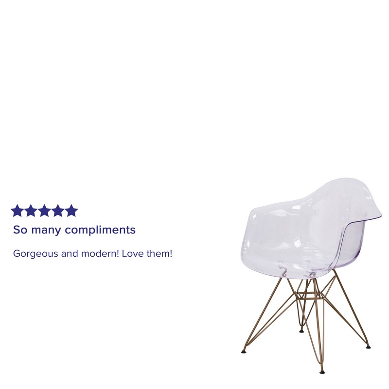 Nunley Stacking Arm Chair in Clear