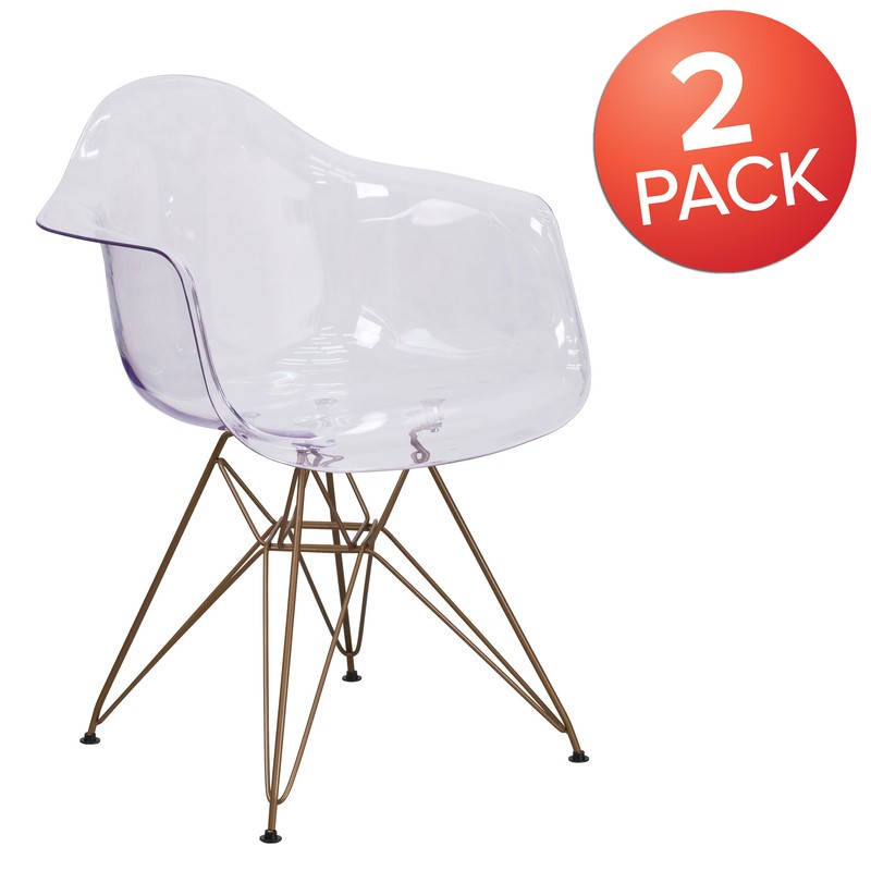Nunley Stacking Arm Chair in Clear