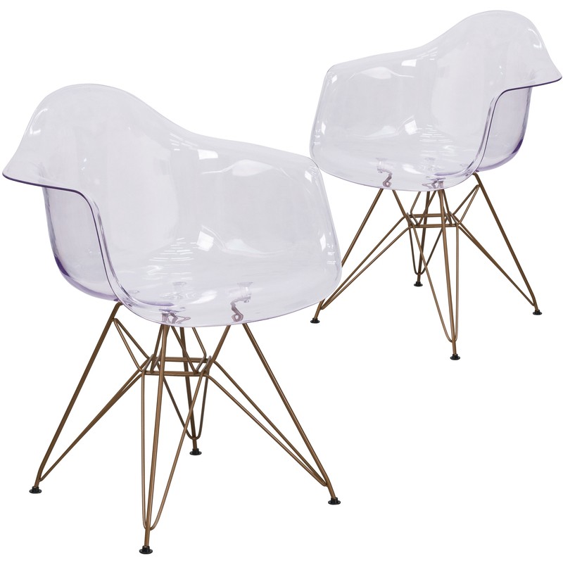 Nunley Stacking Arm Chair in Clear