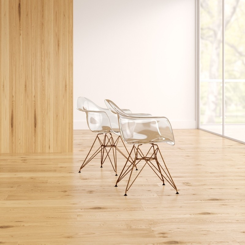 Nunley Stacking Arm Chair in Clear