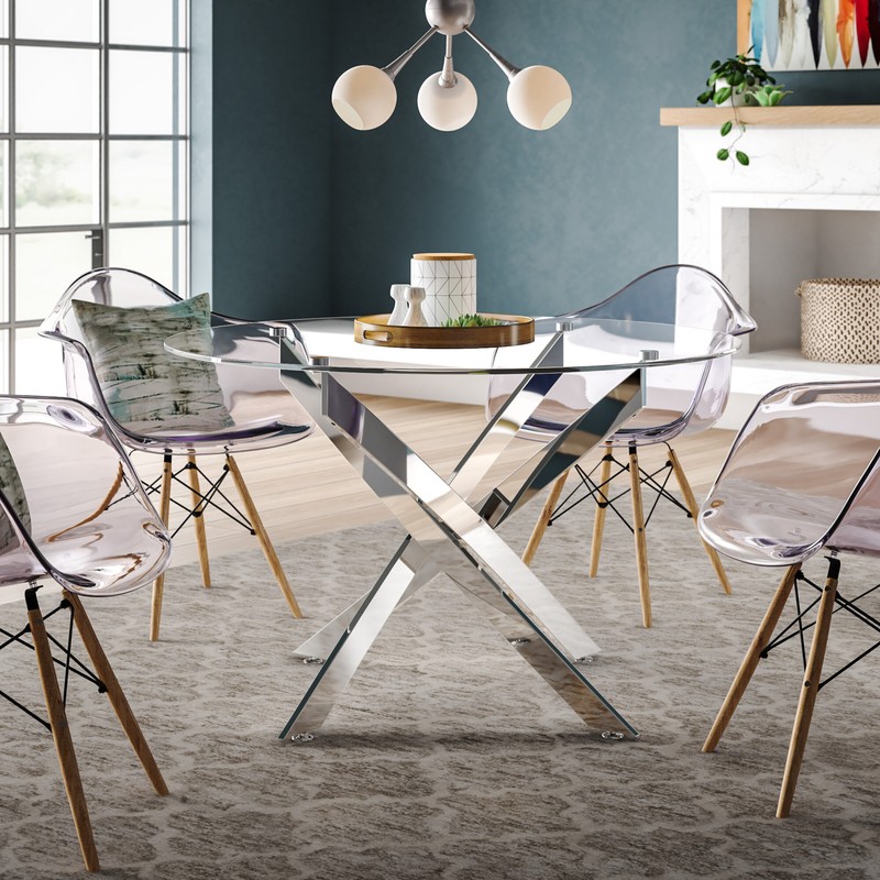 Nunley Stacking Arm Chair in Clear