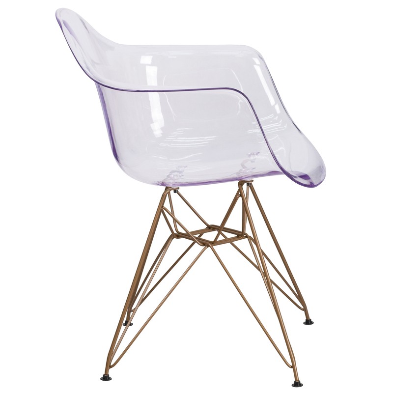 Nunley Stacking Arm Chair in Clear